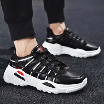 

New Breathable Lace Up Sneakers Men Running Tennis Sport Men Shoes Non-slip Comfortable Lightweight Casual Shoes 2020