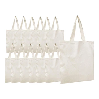 

Cotton Tote Bag, Reusable Grocery Shopping Cloth Bags, Suitable for DIY, Advertising,Promotion,Gift,Giveaway(15 Pack)