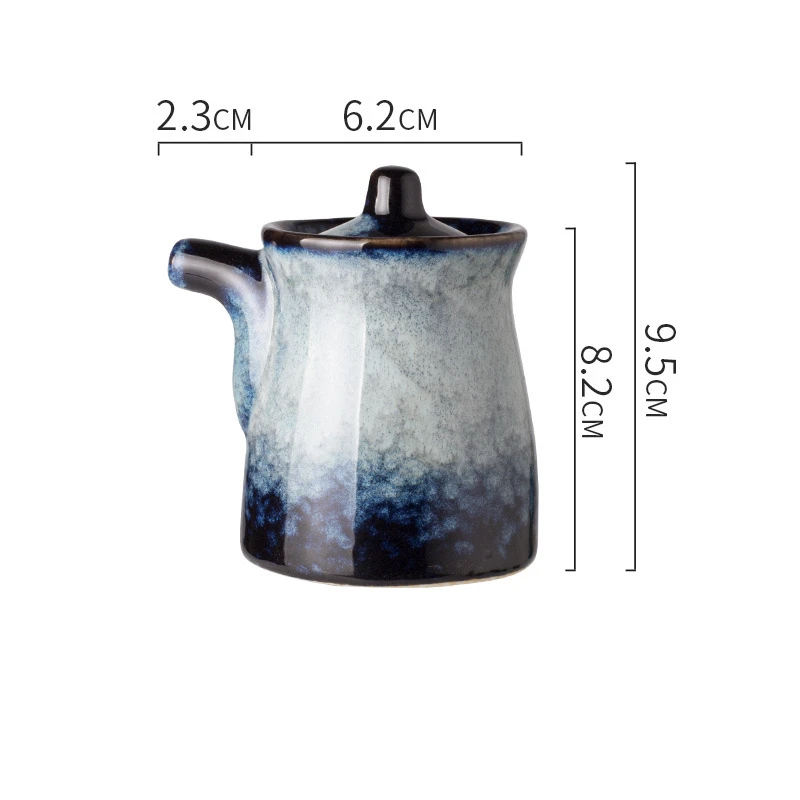 Blue(1pcs) Японский стиль печи Глазурованный керамический ароматизатор горшок ароматизатор уксус горшок Ароматизатор Масло контейнер для соуса ретро с ручкой баночка для специй - Цвет: Blue(1pcs)