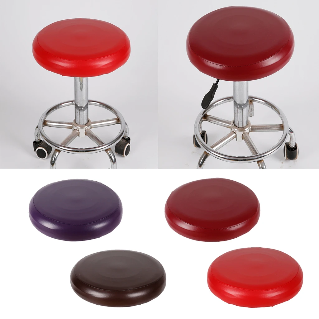 4pcs Home Bar Stool Covers Pu Leather Round Chair Seat Cushions Sleeves For 28 35cm Round Chairs Coffee
