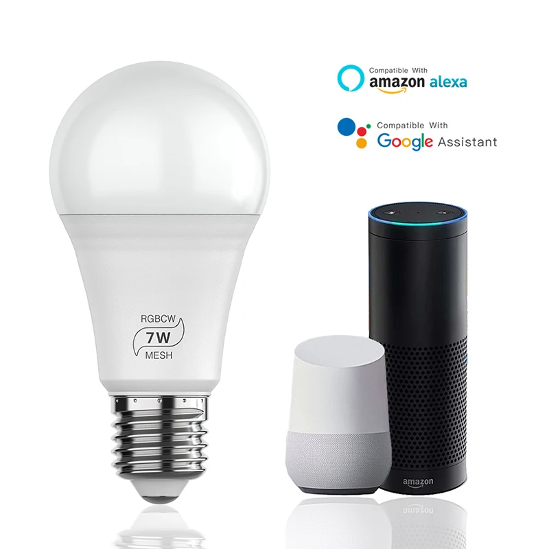 Bluetooth 7 Вт RGB светодиодные лампы BT сетка Группа Смарт Led Изменение цвета освещения затемнения на IOS/Android приложение Светодиодные лампы e27 110 В