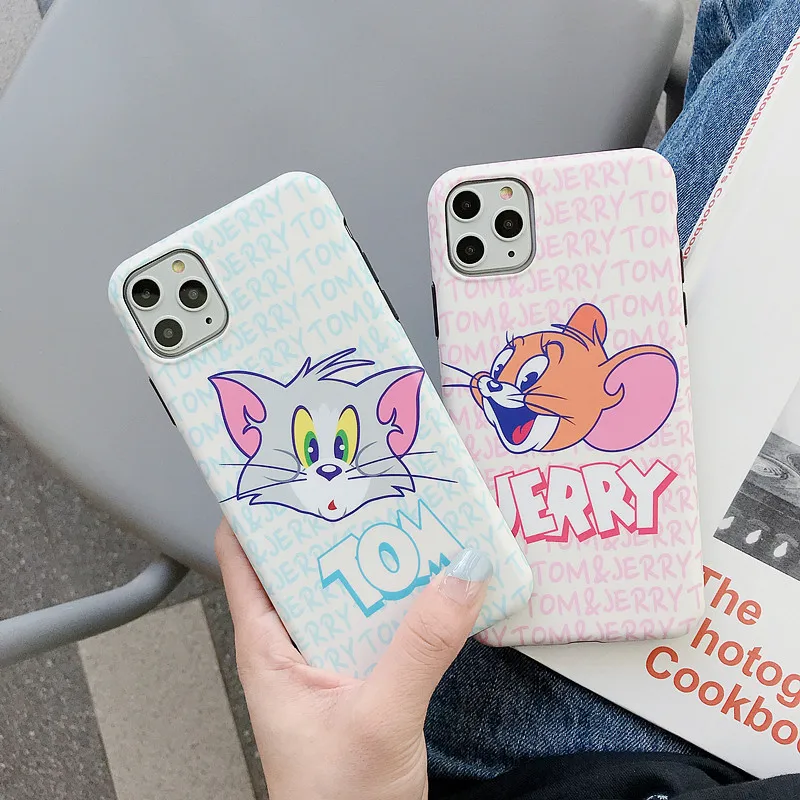 Забавный мультяшный Кот и мышь чехол для телефона для iPhone11 11pro max X XS Max XR 7 8 6 6s Plus мягкий милый том Джерри чехол для пар