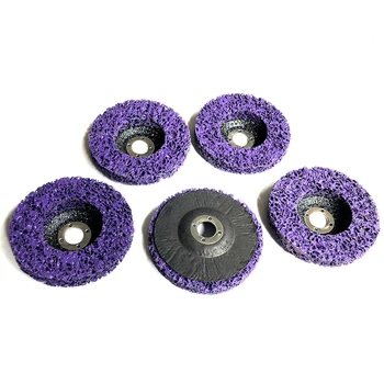 

5 Pcs 100x16Mm Poly Strip Disc Wheel Purple Wood Metal Paint Rust Removal Clean Abrasive Tools For Angle Grinder