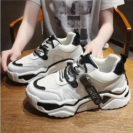 Flat shoes Женская обувь; Новинка года; Корейская версия; обувь на плоской подошве; Женская Повседневная Студенческая спортивная обувь на толстой подошве - Цвет: Flat shoes