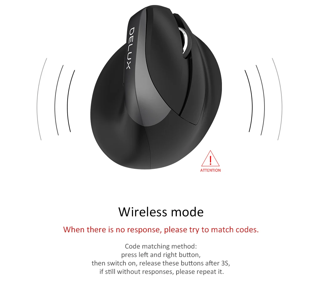 Delux M618 Mini Bluetooth 4,0 + 2,4G Беспроводная вертикальная Мышка 4 Шестерни Точек на дюйм RGB эргономичный перезаряжаемые мыши для ноутбука