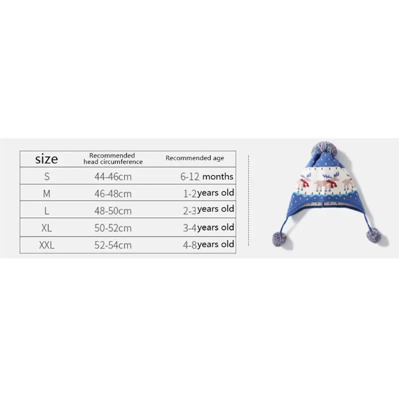 Детская зимняя жаккардовая шапочка с оленем для малышей, шапка, шарф, помпон, шапка-ушанка, теплая 40JF