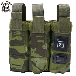 Bolsa táctica Molle de 9mm para cargador, funda con función de calentador, accesorios de caza, pistola, potencia USB, temperatura ajustable