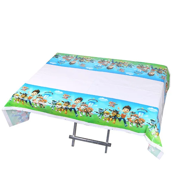 tablecloth С принтом из мультфильма «Щенячий патруль День рождения ThemeAnime экшн вечерние украшения Милая, для младенцев-мальчиков и девочек игрушечная бутафория для детей лучший рождественский подарок - Цвет: tablecloth