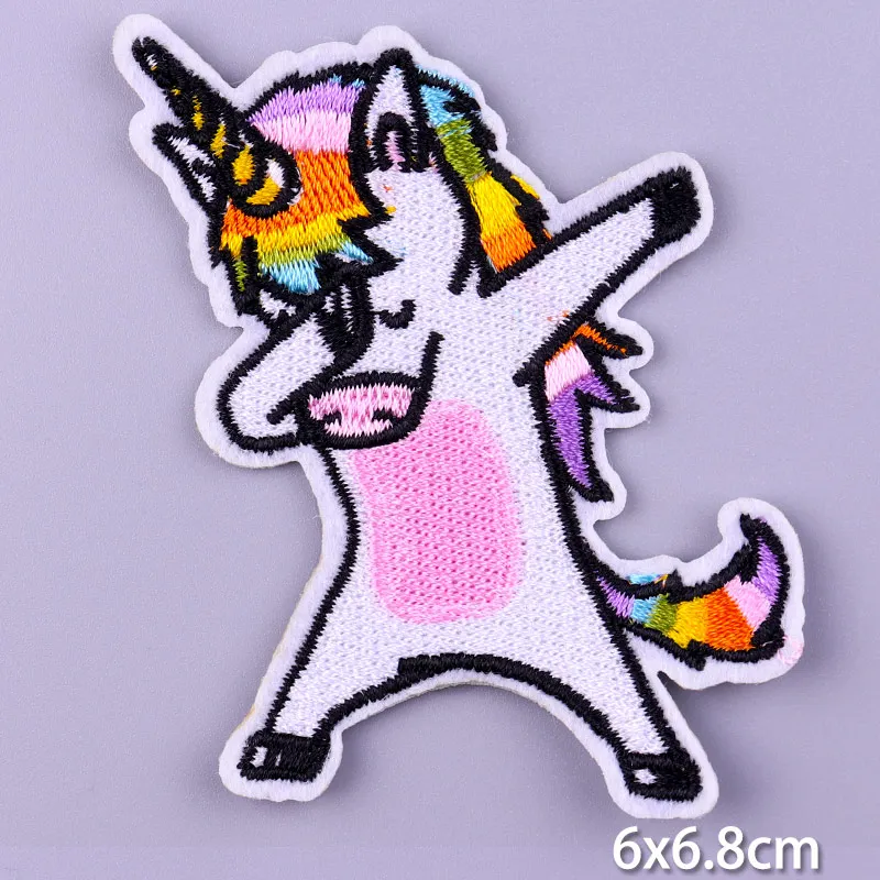 DIY Cartoon Cat Dog Patches On Clothes Animal Patch Unicorn Letter Embroidered Patch Iron On Patches For Clothing Stickers Badge