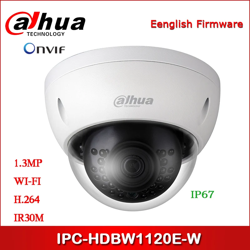 

Dahua IP camera 1.3MP IPC-HDBW1120E-W security camera IR Mini-Dome WiFi Network Camera