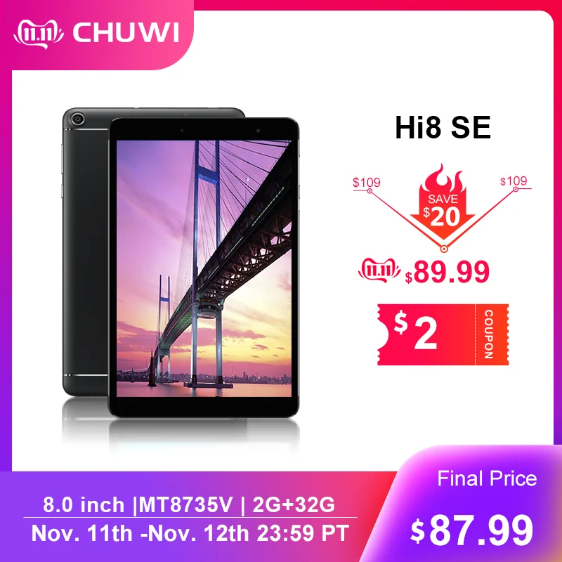 Billige CHUWI Original Hi8 SE 8,0 Zoll Tablet PC MT8735VT cortex A53 cor Quad core 2GB RAM 32GB ROM Android 8.1 tablet WIFI 2,4G 5G