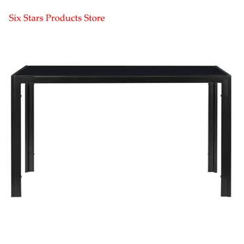 

134 x 70 x 75 CM Dinner Table White Simple Assembled Tempered Glass & Iron