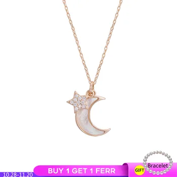 

Singapore Chomel Necklace Shell Star Moon Choker Female Simple Minority Sterling Silver 925 Lovers' Women