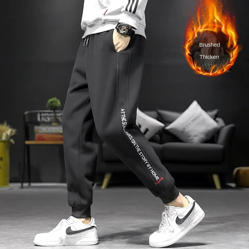 

Autumn and Winter Trousers Plus Velvet Thick Casual Pants Loose Trend Fashion Footwear Pants Casual Warm Outdoor Sports Pants