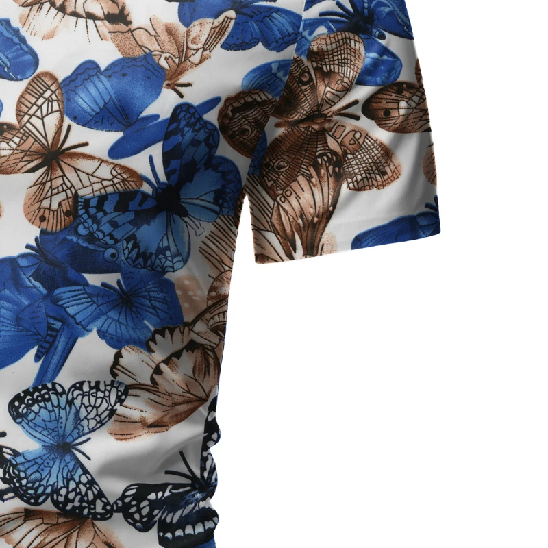 Новинка, мужские рубашки с цветочным принтом, Мужские приталенные рубашки с коротким рукавом и цветочным принтом, базовые Топы, повседневные Гавайские рубашки, M-3XL