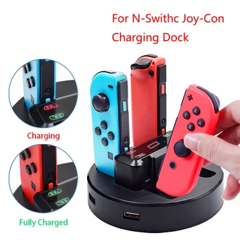 

Portable Accessories For Nintendo Switch Controller Charger Docking Switch Joycon Station Ac Adapter Support 4 Joy-con Charging