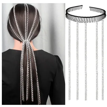 

Silver Chains Hairbands Ladies Fashion 50CM Adjustable Simple Style Temperament High Quality Elegant 2020 Hair Accessories Bands