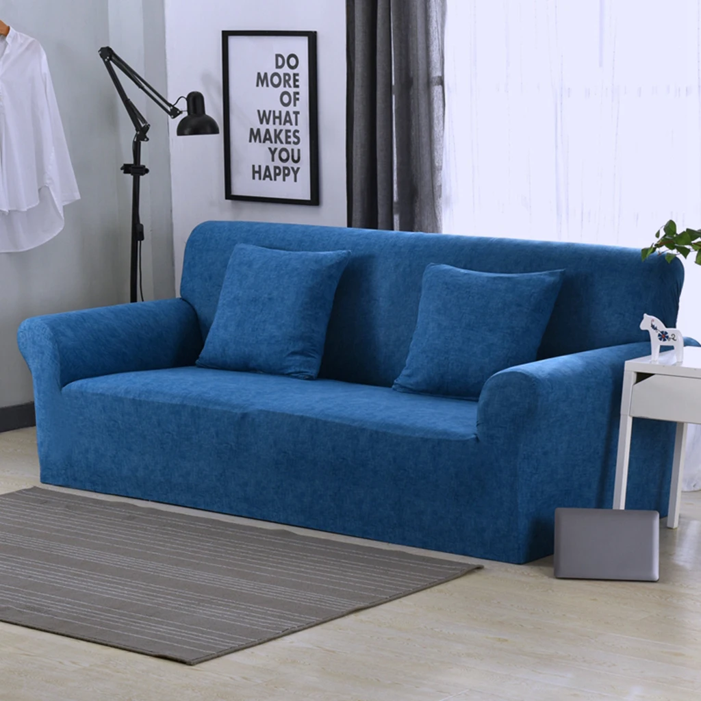 Stretch All-inclusive Sofa Loveseat Slipcover Blue 3 Seater Non Slip Settee Couch Cover Jacquard Stretch Sofa Cover