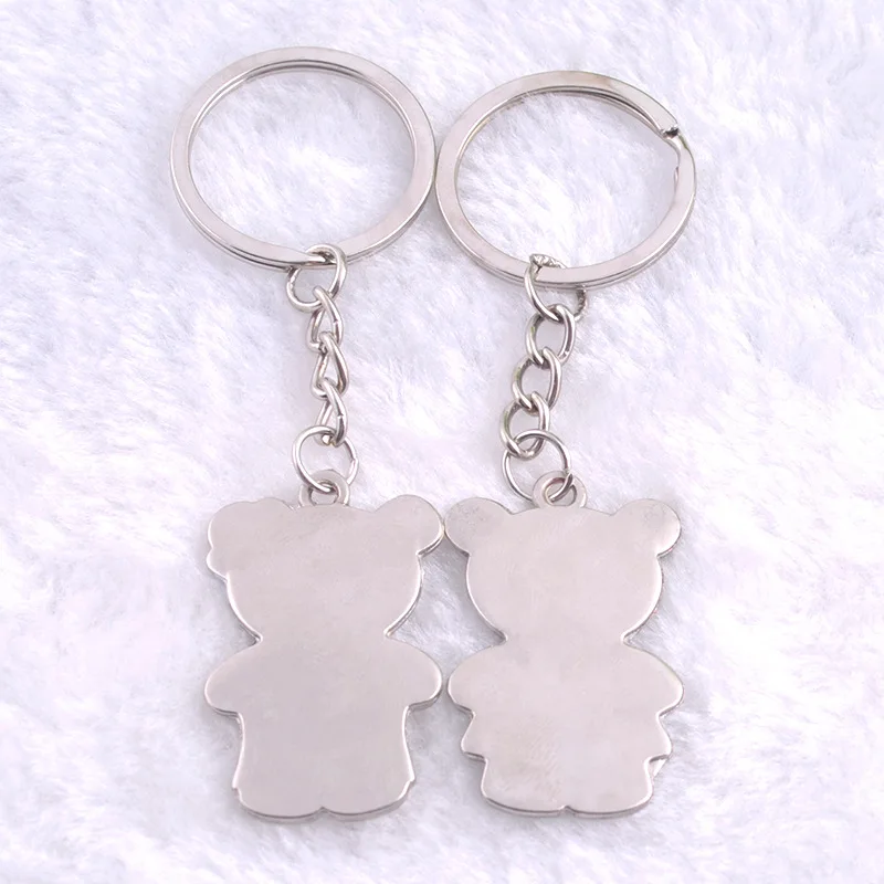 Metal Keychains Couples Keychain Lettering Keychain Couples Bear for Both Men And Women Gift