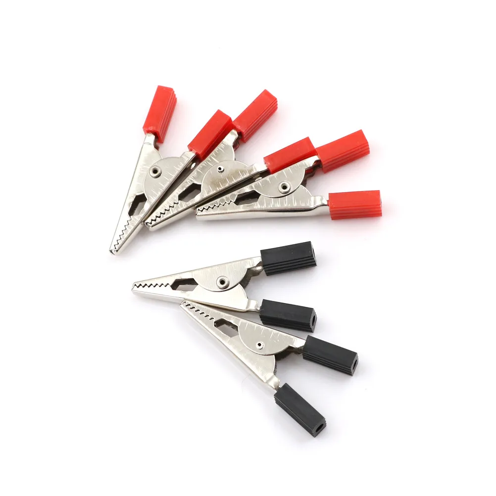 5pcs 52mm DIY Test Leads Wire Jumper Plastic Handle Test Probe Metal Alligator Clips Electrical Delivery Random Color