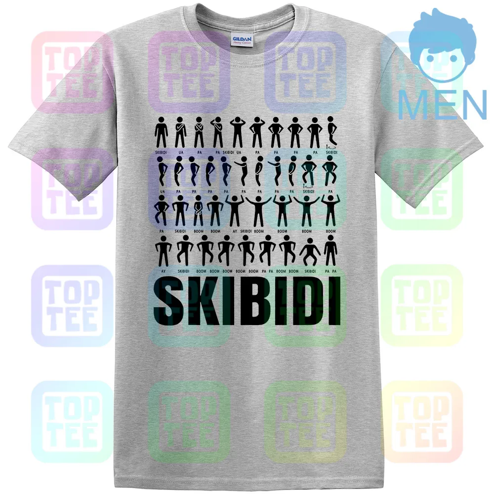 Одежда для маленьких и больших SKIBIDI танцевальный вызов неофициальных взрослых Футболка - Цвет: Серый