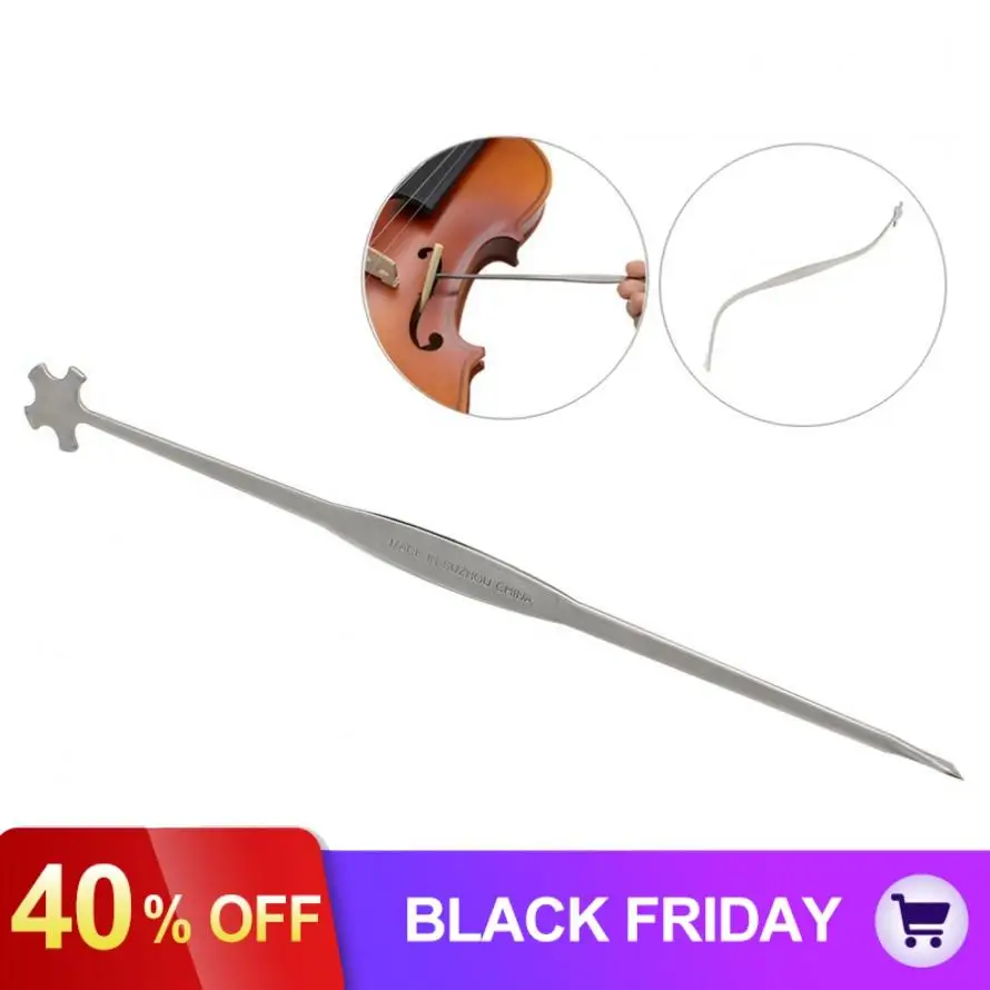 Flexible Metal Violin Sound Post Setter Violin Column Hook Luthier Gauge Install Tool