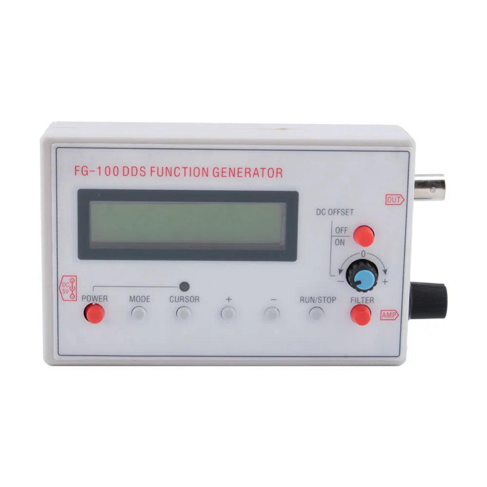 Профессиональный FG-100 DDS Функция генератор сигналов цифровой Высокочастотный счетчик 1Hz-500 кГц генератор сигналов
