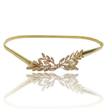 

2020 Fashion New Women's Elastic Loose Chain Waist Chain Flower Leaves Decorated on The Button Women's Belt.