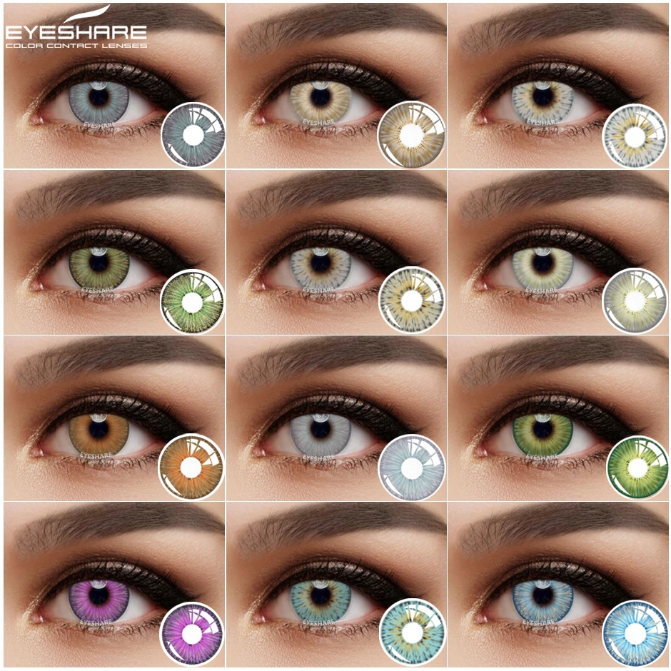 Eyeshare Color Contact Lens New York Colored Contact Lenses For Eyes Yearly Use Cosplay Contact Lens Eye Cosmetic Lens Makeup Contact Lenses Aliexpress