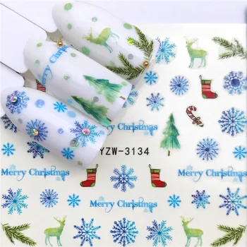 

1 Sheet Christmas Snow Flower Nail Stickers Water Transfer Sticker Nail Art Decals 2020 NEW Xmas Manicure Styling Decoration