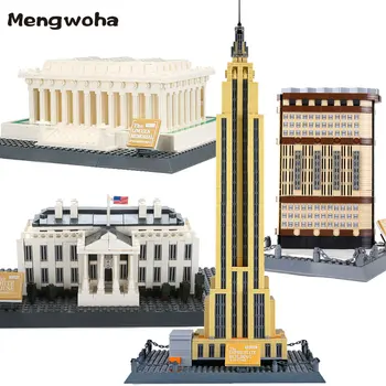 

Architecture US Lincoln Memorial The White House Building Blocks City New York Building Toys Bricks For Kids
