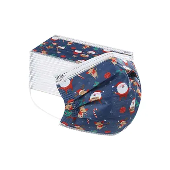 

50/100PC Christmas Disposable Face Mask Children Cartoons Printed Mouth 3 layer Non-woven Masks Windproof Dustproof Mask Mascara
