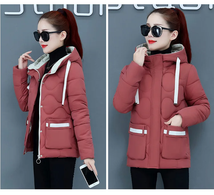 Зимняя куртка, Женская куртка для студенток, зимняя, Корейская версия, тонкая и несезонная женская короткая хлопковая куртка