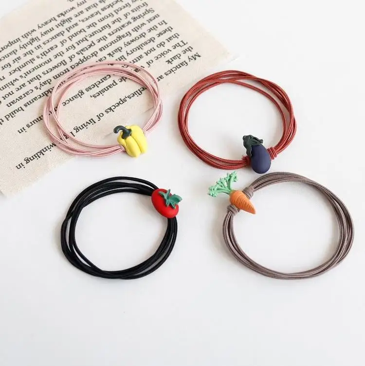 И кулон с изображением овоща, повязка на голову в Корейском стиле, хипстерская повязка для волос, милый узел для девушек,, резинка для волос