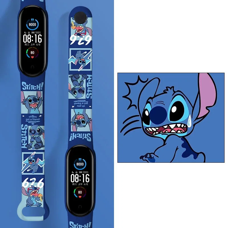 Disney Stitch mickey mouse Spiderman Watch Strap for Xiao Mi Anime Digital Waterproof Bracelet Wristband Christmas Gift | Игрушки и