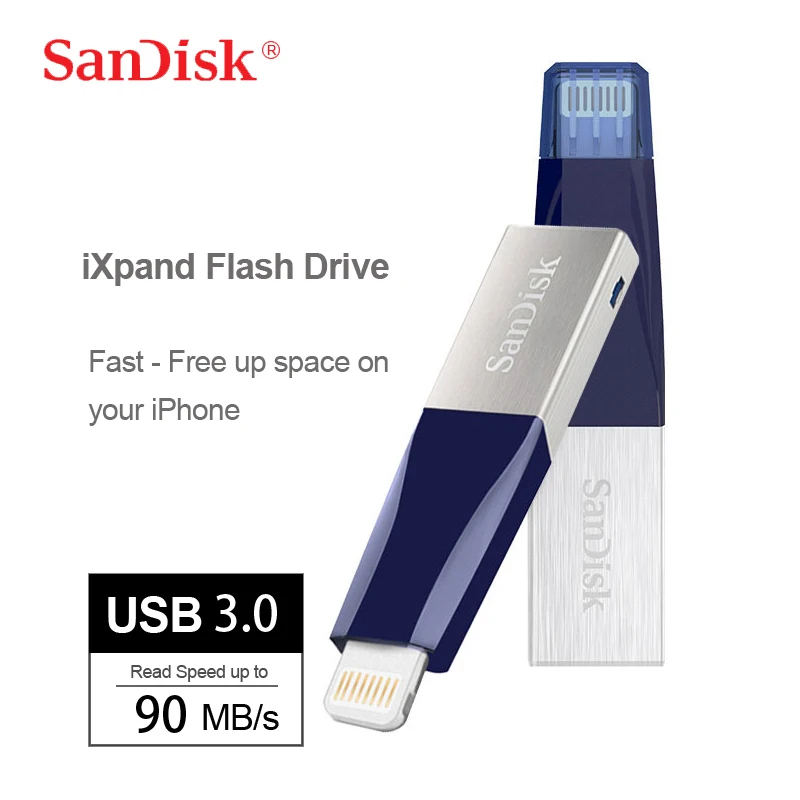 Флеш-накопитель sandisk iXpand USB 3,0 OTG 256 ГБ 128 Гб 64 Гб металлический флеш-накопитель U диск для iPhone iPad iPod Memory Stick