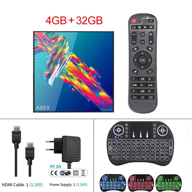 Smart tv box Android 9,0 A95X R3 Rockchip RK3318 2,4G/5G Wifi BT4.2 4 ГБ 32 ГБ/64 Гб Google Play IP tv box android tv box PK H96max - Цвет: 4GB 32GB Add Key