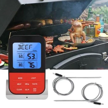 

Waterproof Digital Wireless Cooking Thermometer 2 Probes For Oven BBQ Grill Temperature Tester With Probe
