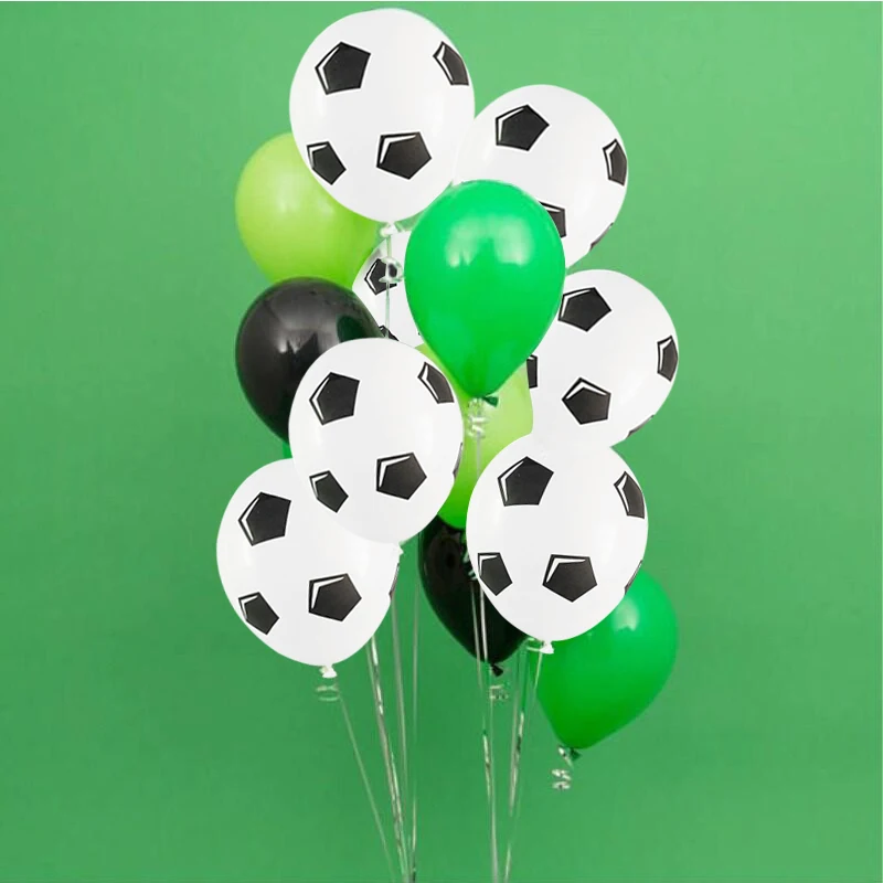13 шт./лот, 18 дюймов, круглые футбольные фольгированные шары, Детские воздушные шары для дня рождения, для спортзала, вечерние гелевые шары для футбола, 10 дюймов, белый, черный, декор из латекса