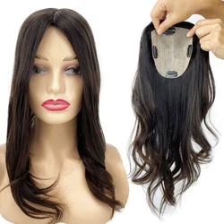 150% Thick End Hair Women Topper Natural Wave Chinese Virgin Human Hair Piece 16inch 5