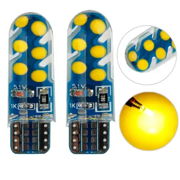 

Car LED Lights Auto 2Pcs T10 Interior Wedge Door Turn Signal 10W Silicon