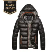 FALIZA, новинка, мужские зимние пуховики с капюшоном, повседневные парки, мужские пальто, плотные теплые блестящие пальто, мужские куртки с подкладкой, MY-A