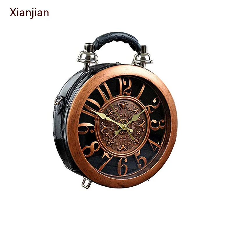 Xianjian DHL Free Women Gold Handbag Personality Shoulder Bag Classic Retro Messenger Bag Europe London Clock Shape Handbag