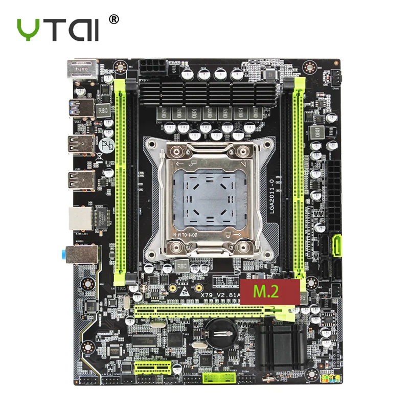 X79 материнская плата LGA 2011 M.2 NVME поддержка 64 ГБ памяти X79-V2.81A материнская плата SSD suporte ECC REG процессор Xeon E5 X79