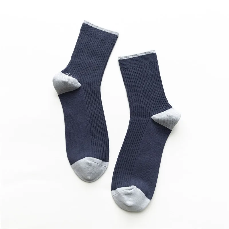 SP& CITY, зимние мужские Разноцветные носки из чесаного хлопка, повседневные удобные впитывающие пот носки, согревающие носки высокого качества - Цвет: deep blue