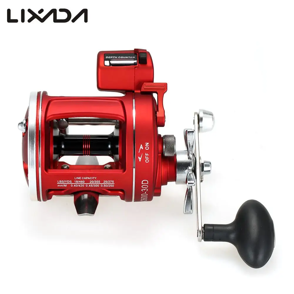 

12 Ball Bearings Metal Spinning Fishing Reels Fishing Trolling Reel with Line Counter Alarm Bell Drum Reel for Pesca Coils