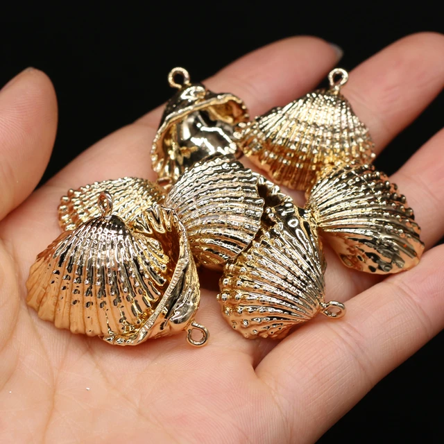 Wholesale Gold-plated Natural Striated Shell Pendants for DIY Handmade  Necklace Earrings Gift Jewelry Making Crafts Findings