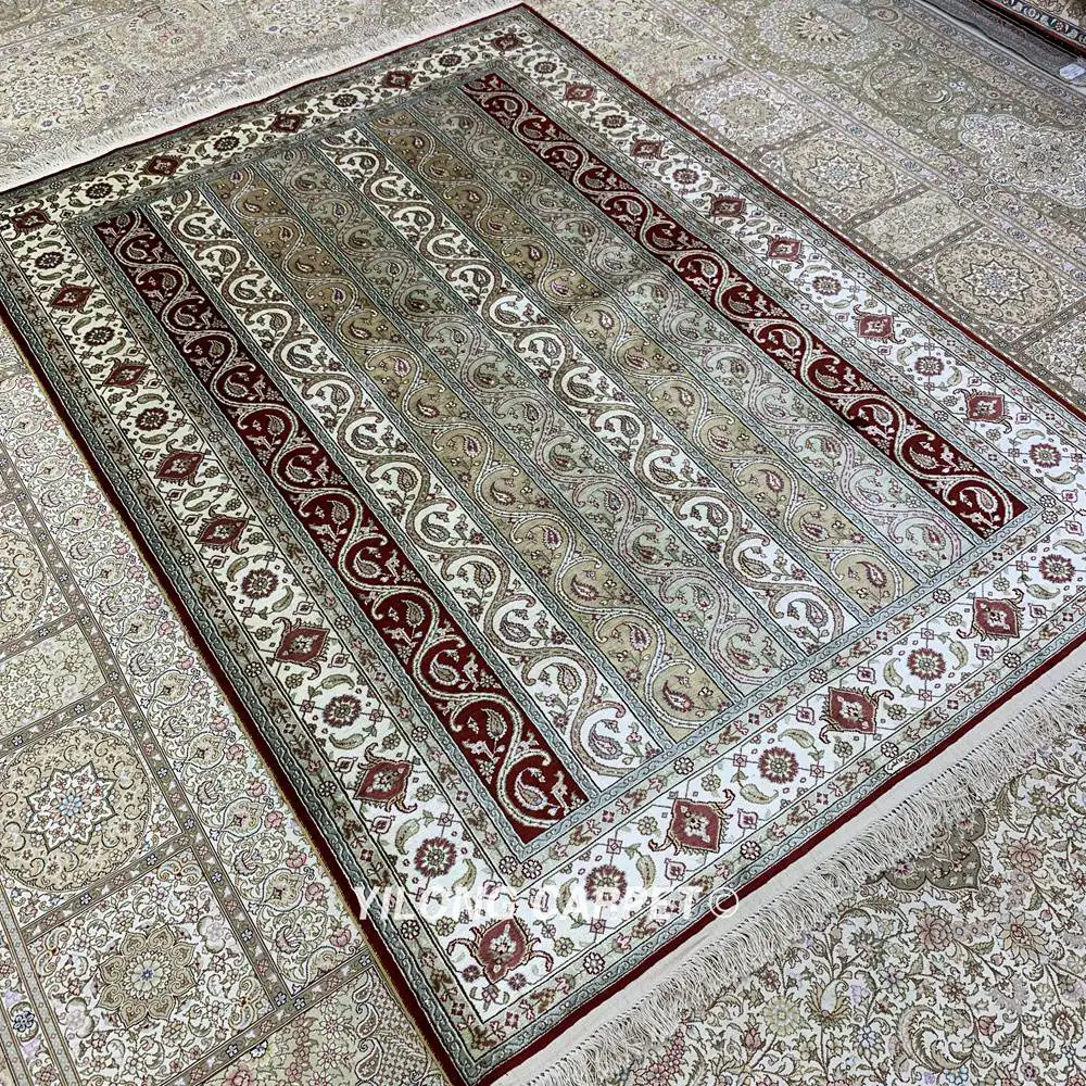 Yilong 4,5 'x6. 5' ковер ручной работы для гостиной, шелковый ковер ручной работы(HF317B