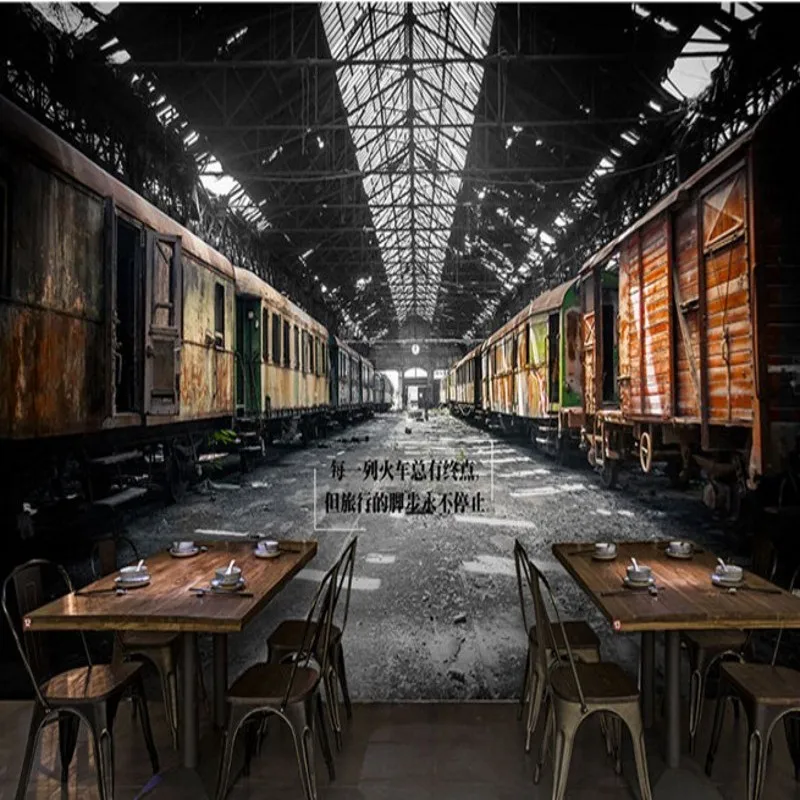 

Dropship 3D Stereo Wallpaper Old Street Retro Building Background Wall Wallpaper Restaurant Decoration Mural