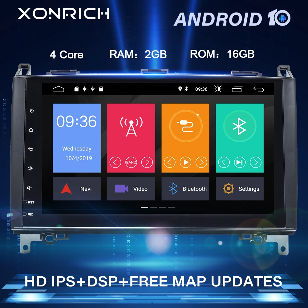 Автомагнитола 2 din android 10 мультимедиа GPS головное устройство для Mercedes Benz B200 Sprinter W906